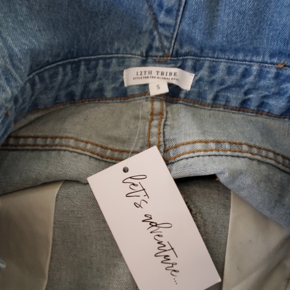 12th Tribe "Runaway Girl" Denim Overalls - Picture 3 of 6